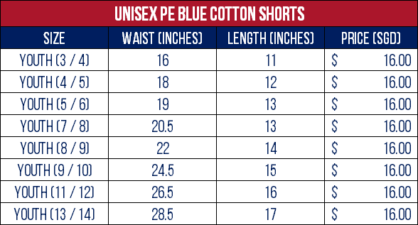 (Uniform-Unisex) PE BLUE Cotton Shorts